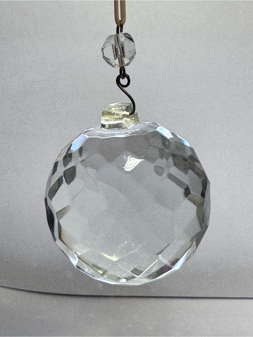 Vintage Crystal  Prism Clear Chandelier Lamp Pendant Sphere Ball Round 2"